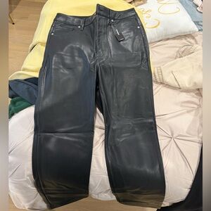 Express Black leather Straight Leg Pants